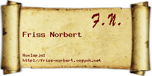 Friss Norbert névjegykártya