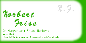 norbert friss business card